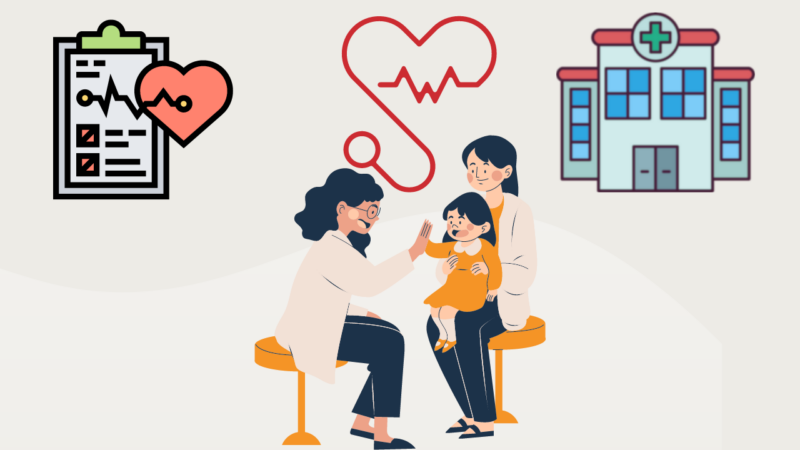 Pediatric Nurse, ambulance and doctor exam in the image 